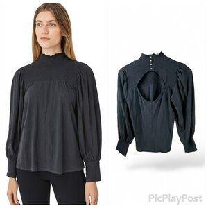 Nation LTD Black Blouse With Back Cut-Out